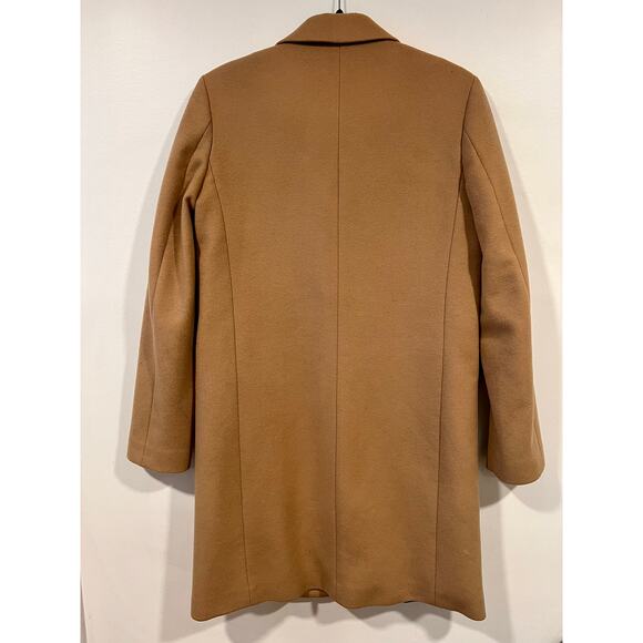 Women’s Minimalist Zara Tan Overcoat Elegant Classic Business Casual Formal S - Picture 4 of 6